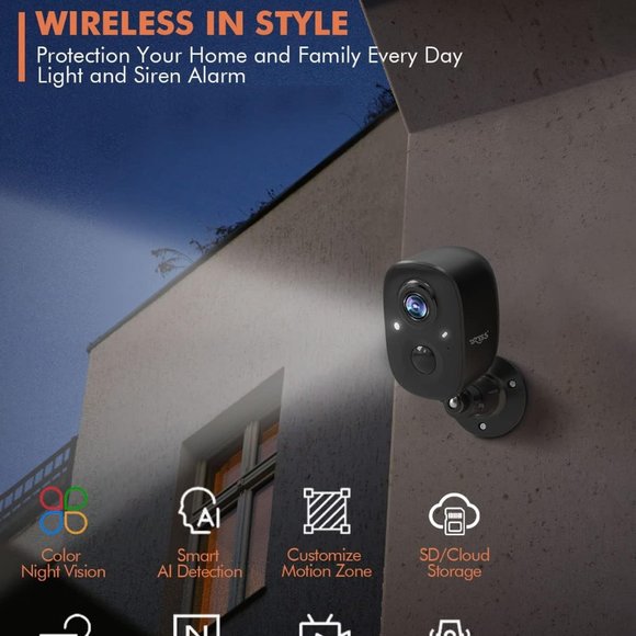 Dzees Security Camera Outdoor Wireless - Battery Powered WiFi Outdoor Camera - Picture 2 of 5